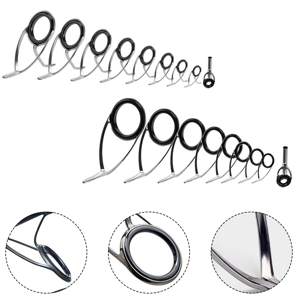 9 pçs guia de vara de pesca an - Fishing Rod Guide Replacement avaliação e preço